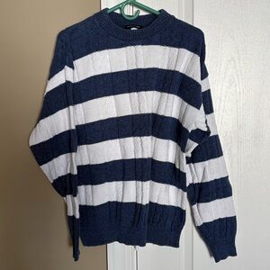 Stefano Man Men’s 100% Cotton Striped Crewneck Sweater. Size Medium.